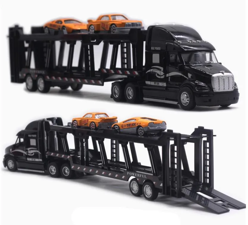 Véhicule de transport à double couche en alliage 1:48, jouet éducatif pour enfants, simulation du son et de la lumière, livraison gratuite