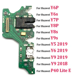 Placa de puerto de carga con cargador USB, conector de Cable flexible para Huawei Y9S, Y6P, Y8S, Y8P, Y7P, Y6S, P40 Lite E 5G, Y5, Y6, Y9 Prime 2018, 2019