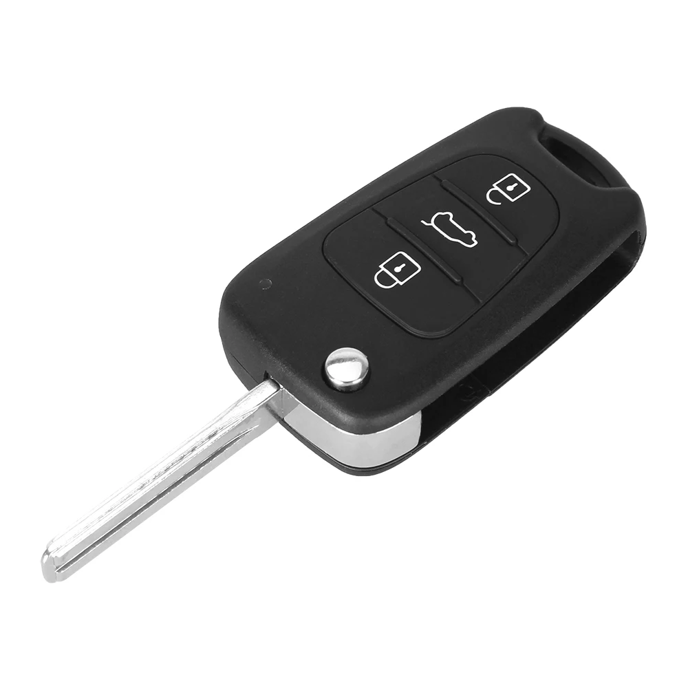 KEYYOU-carcasa para llave de coche, carcasa plegable con 3 botones, sin cortar, para Hyundai I30 Avante, I40, I20, IX35