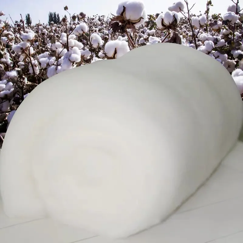 Xinjiang Cotton Quilt Comforter Filling, 100% Cotton, Recyclable, Natural, Long-Staple Cotton, 1 Roll, 1kg