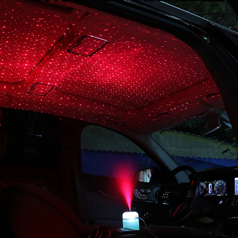 

Car Perfume Flavoring Interior Accessory With Colors LED Starry Light Projector Starry Sky Light Romantic Atmosphere Humidifier