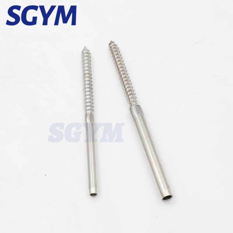 10/20/30/50pcs Swage Lag Screws Left & Right for 1/8 3/16\'\' Cable Railing Stair Deck Wood Post Balusters Decking Hardware