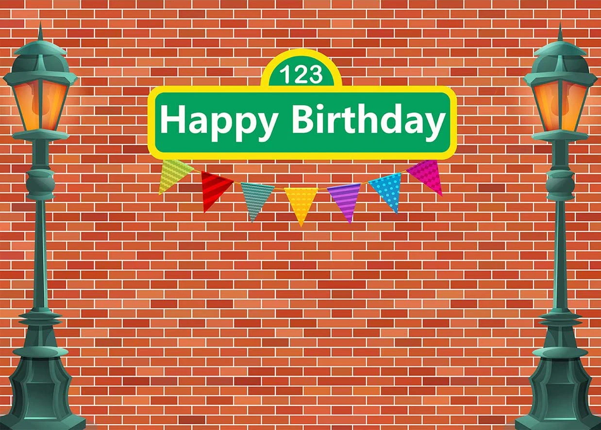 كابيسكو الطوب جدار الشارع خلفية التصوير الفوتوغرافي الأول فتاة صبي حفلة عيد ميلاد خلفية ديكور استحمام الطفل كشك التقاط الصور