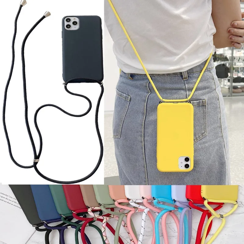 

Strap Cord Chain Necklace Lanyard Mobile Phone Case For iPhone 15 14 13 12 11 Pro XS MAX 6 7 8plus XR X SE Hands Free Rope Cover