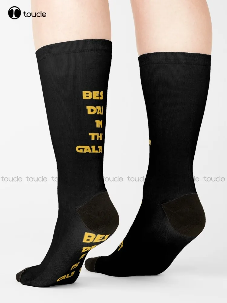 Best Dad In The Galaxy Socks Black Socks For Women Christmas Gift Unisex Adult Teen Youth Socks Custom 360° Digital Print