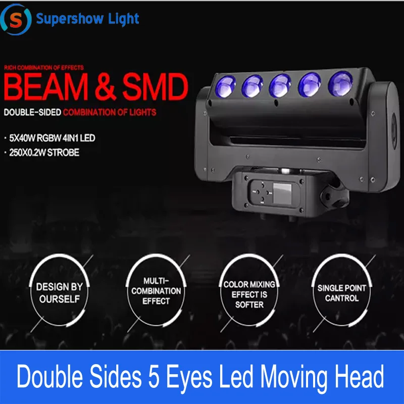 Newest Sharpy Beam Double Sides 5 Eye LED Moving Strobe Light DMX Moving Head