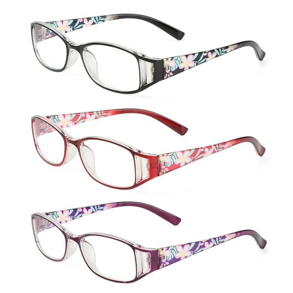 

Women Flowers Vintage Portable Reading Glasses Anti-Blue Light Eyeglasses Eye Protection Ultra Light Frame