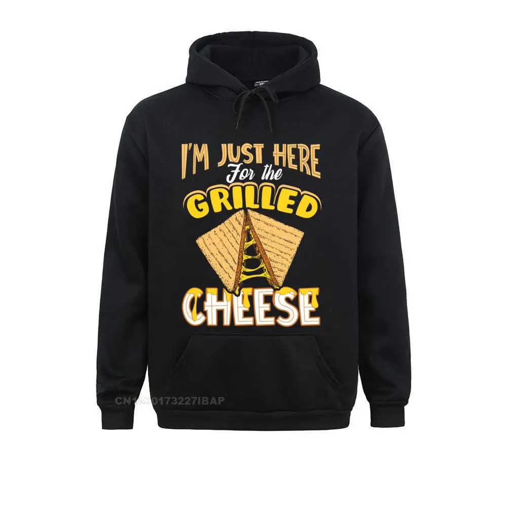 I'm Just Here For the Grilled Cheese Funny Gift Pullover Hoodie Cute High Street Hoodies Sweatshirts for Men Family Clothes