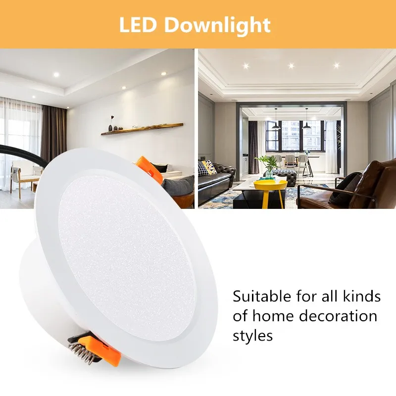 Downlight redondo de alumínio ultra fino, iluminação LED embutida, mancha branca, 3W, 5W, 7W, 9W, 12W, 15W, 18W, CA 220V