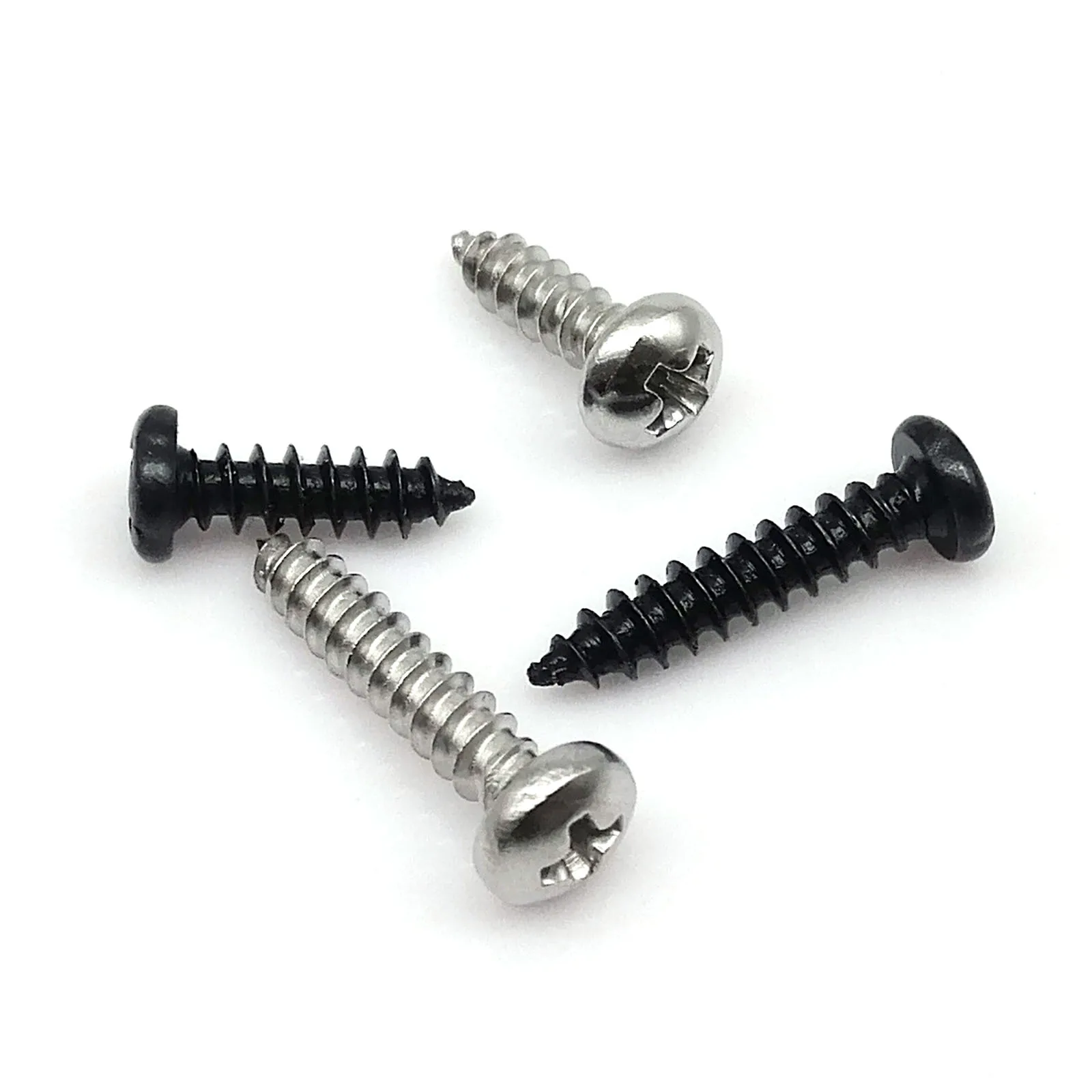 HZYUEGOU 100 Stück M1 M1.5 M2 M3 M4 304 A2 Edelstahl Schwarz Kohlenstoffstahl Kreuzschlitz-Phillips-Rundkopf-Selbstschneidende Holzschrauben – Detail 3