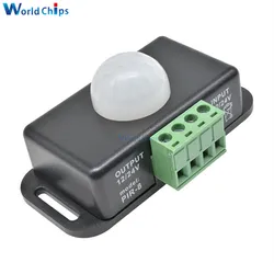 DC 12V 24V 8A Automatic Adjust PIR Motion Sensor Switch IR Infrared Detector Light Switch Module for LED Strip Light Lamp