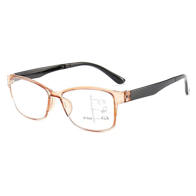 Seemfly New Vintage Progressive Multifocus Reading Glasses Classic Men Women Anti Blue Light Big Frame Presbyopic Eyeglasses