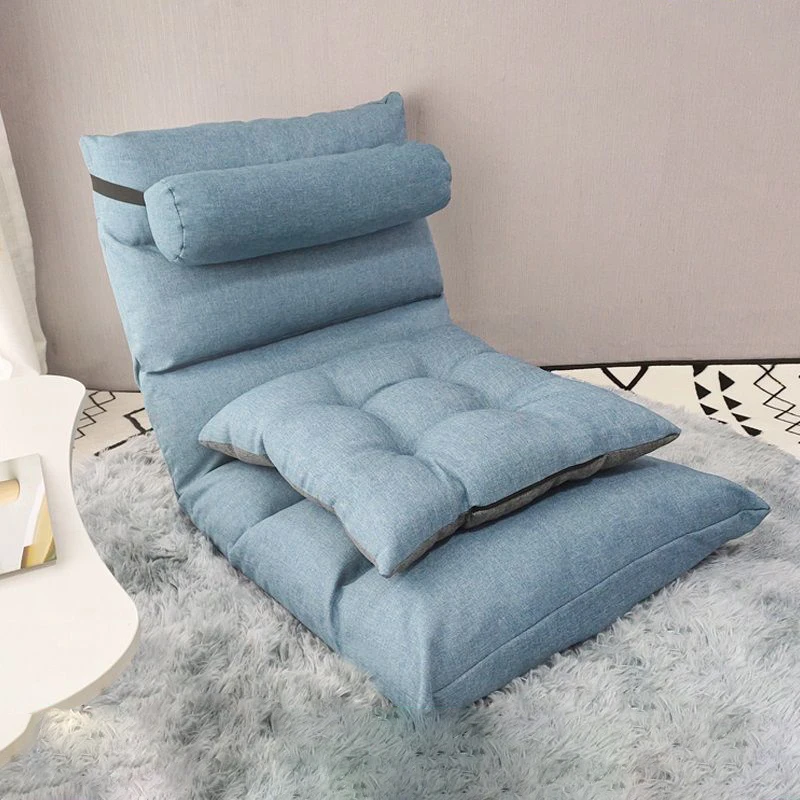 Modern Leisure Folding Lounger Single Back Bedroom Lazy Sofas Fabric Floating Table Sofa Tatami Student Dormitory Leisure Chair