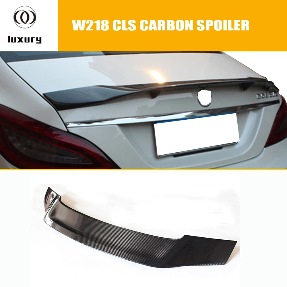 R Style Carbon Fiber Rear Wing Spoiler for Benz W218 CLS-Class CLS300 CLS350 CLS500 CLS550 CLS63 AMG 2012 - 2016