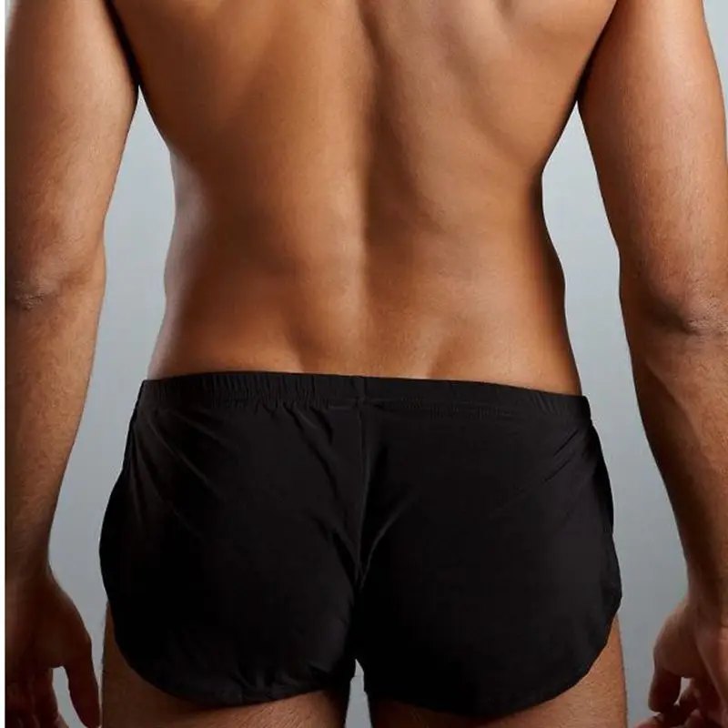 2Pcs/lot Best Europe Men Male Underwear comfortable Sexy Man Boxer shorts U convex pouch silk Sexy Body underpant Factory sale