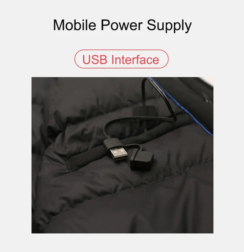 Youpin Supield Smart Heating Down Jacket USB Infrared Electric Heating Goose Down Coat Hoodied Parka Thermal Winter Warm Jacket