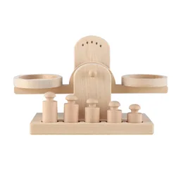 Math Teaching Learning Educational Toys for Baby Wooden Scales Balance Weights Children Funny Toys
