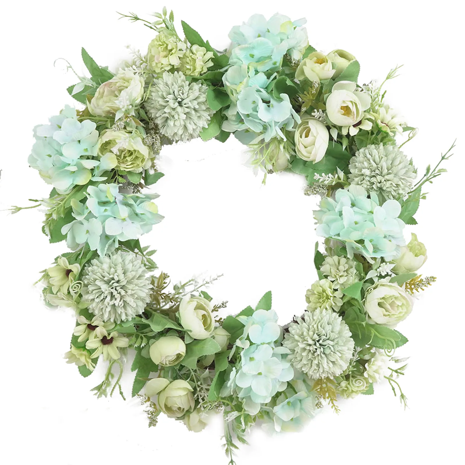 Simulation Peony Flower Wreath Front Door Wall Hanging Fall Wreaths For Wedding Party Indoor Outdoor Home Decoration