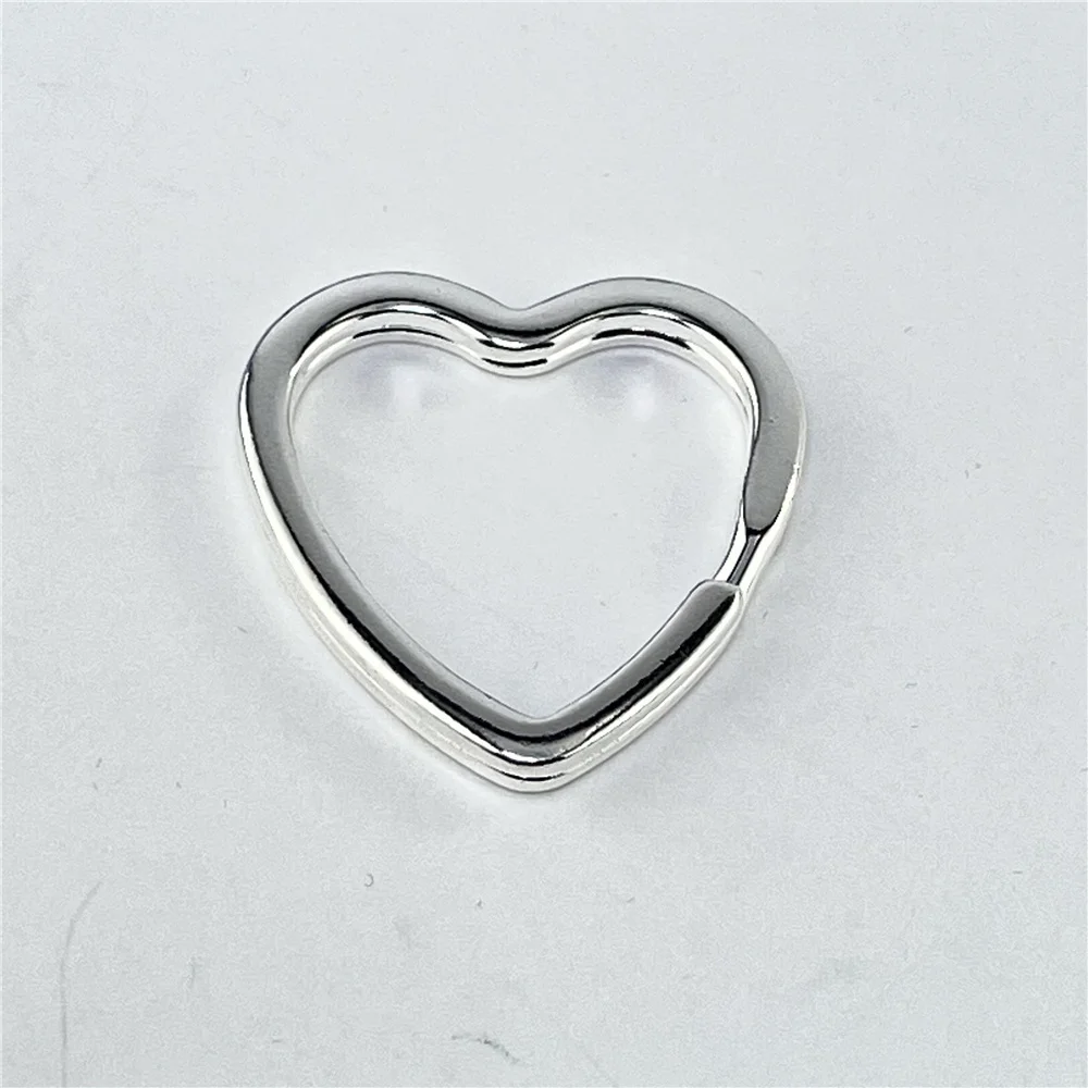 Portachiavi in argento 925 a forma di cuore semplice portachiavi regalo gioielli moda