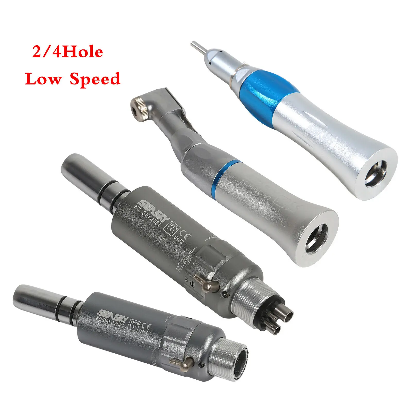 2set Dental Low Speed Contra Angle Straight Nosecone Handpiece 2/4Hole E-type Motor Connector EP2/EP4 Kit SEASKY NSK Style