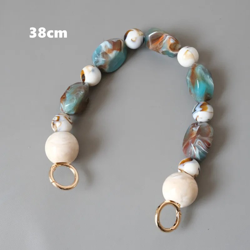 New Fashion Woman Handbag Accessory Parts White Beige Beads Acrylic Resin Chain Luxury Strap Women Shoulder Luxury  Clutch Chain