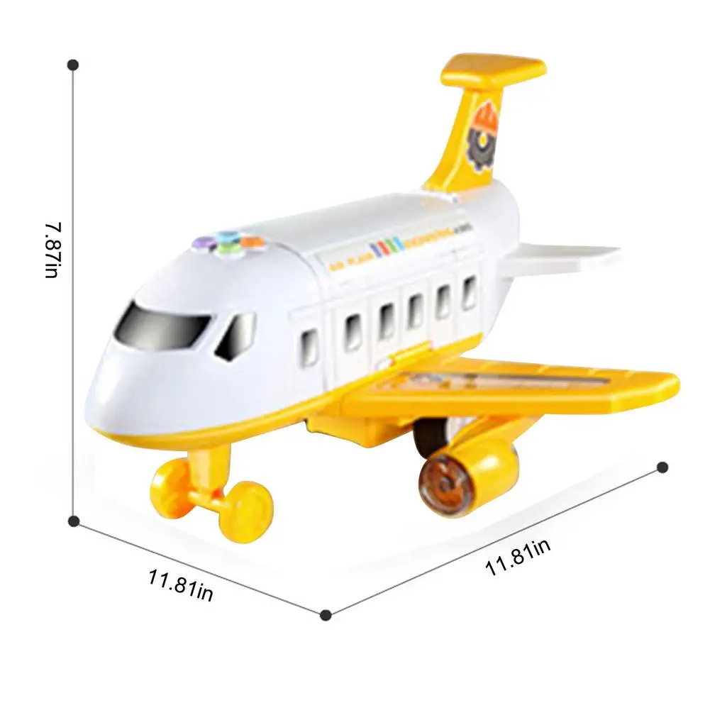 Airplane Toy Kids Aircraft Toy Set With Lights And Sounds Airplane Toy Transport Cargo Airplane With Construction Cars Engine