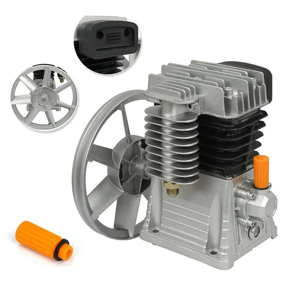 

2HP 6.18 CFM Single stage Air Compressor Head Pump Aluminum 1.5KW Motor 140PSI Twin Cylinder