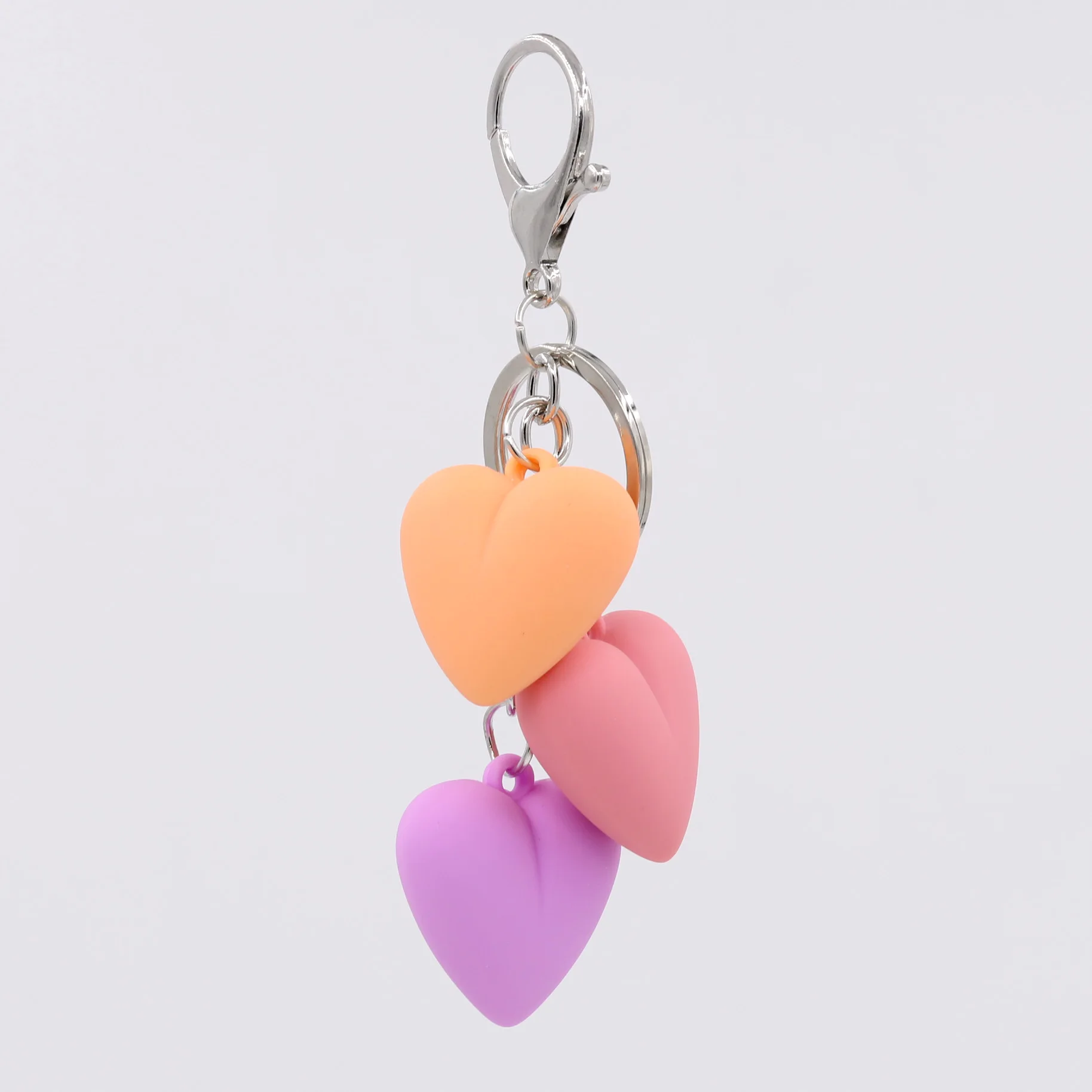 Love Heart Keychain Pendant for Women Bag Cute Jewelry Multicolor Acrylic Car Key Ring Accessories Female Girls Gift