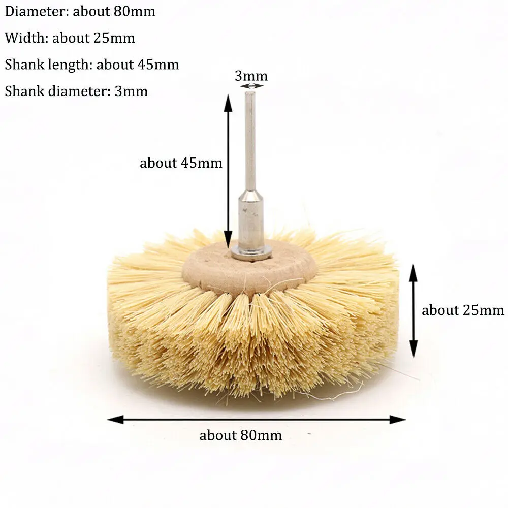 80Mm Sisal/ม้าผมแปรงลวดแปรงล้อ1/8 ''Shank สำหรับ Dremel โรตารี่