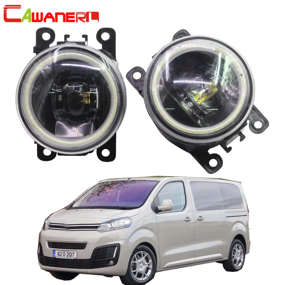 

Cawanerl For Citroen SpaceTourer Car H11 LED Fog Light Assembly Angel Eye DRL Daytime Running Light 4000LM 12V 2016 2017 2018