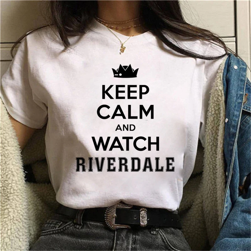 Riverdale South Side Serpents Snake print ladies T-shirt ladie casual basis O-collar white shirt short sleeve T-shirt,Drop Ship