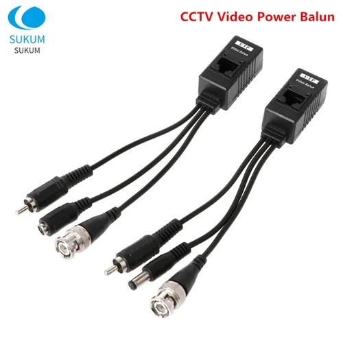 Imagen 1 del producto 8MP 2 en 1 BNC a RJ45 Video Balun CCTV 3 en 1 Audio par trenzado conector Ethernet para cámara 4K AHD CVI TVI CVBS