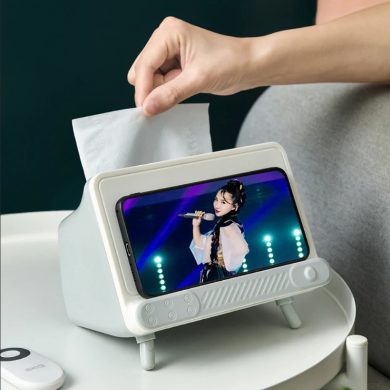 

Multifunctional TV Tissue Box Hold Tablet PC And Mobile Phone Holder For Bathroom Bedroom Storage Box Organizer Entertainment