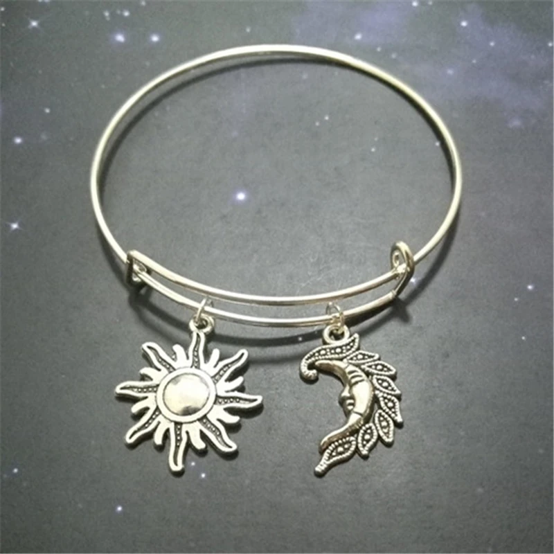 Celestial Bracelet, Sun and Moon Bracelet, Wicca Jewelry, Moonchild Jewelry, Star Bracelet, Gothic Jewelry, Goth Gift