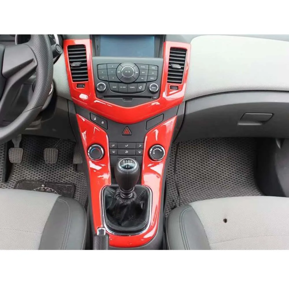 2Pcs/set Car Central Console Frame Cover Stickers For Chevrolet Cruze 2009-2013 2015 MT Auto Accessory