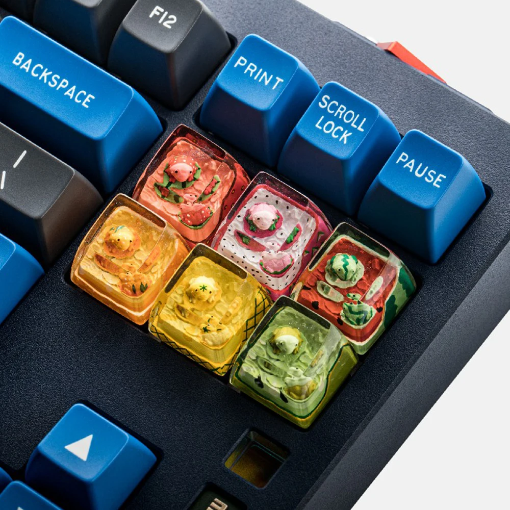 Fruit Design Resin Keycap For Cherry Switch Mechanical Keyboard Kiwi Pineappble Dragon Fruit Orange Watermelon Strawberry Keycap