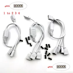 30cm 4PIN RGB Splitter Extension Cable 1 to 2 3 4 Way Y Shape Cord Wire LED Strip Connector For 2835 5050 RGB LED Strip