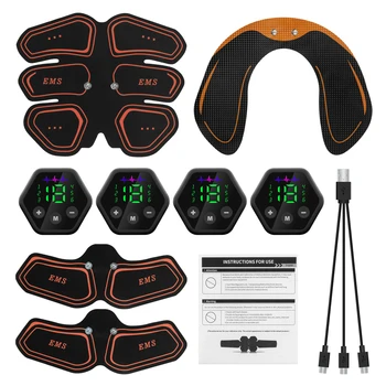 Muscle Stimulator EMS Abdominal Hip Trainer LCD Display Toner USB Abs Fitness Training Home Gym Body Slimming Waist Trainer