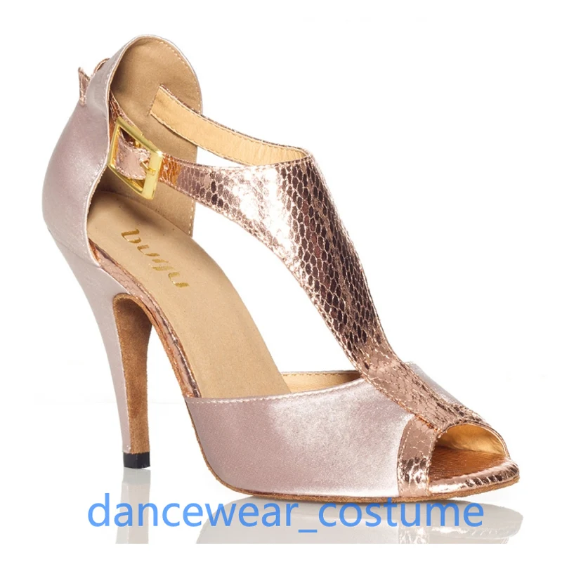 

Women Professional Satin Ballroom Latin Tango Jazz Samba Modern Salsa Dance Shoes Ladies Soft Bottom High Heels Sandals Shoes