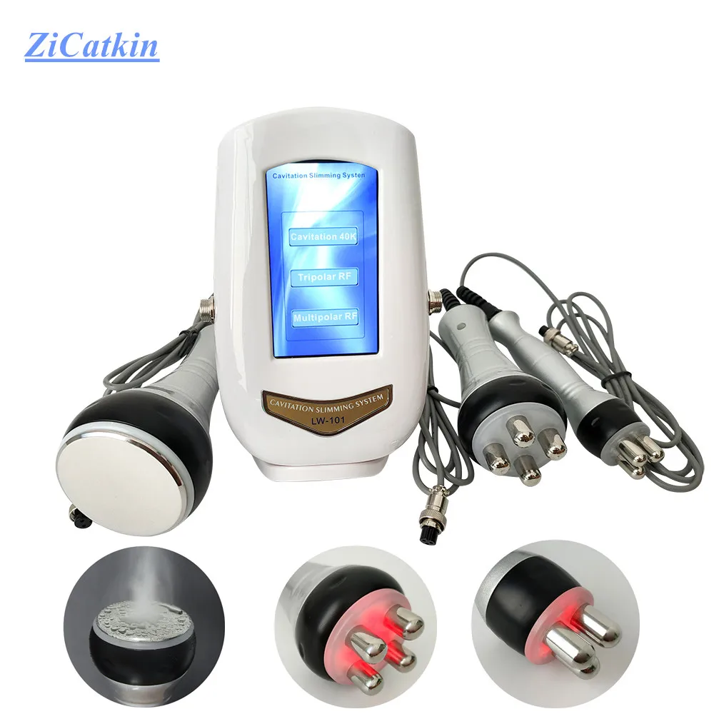 ZiCatkin 40K Cavitation Ultrasonic Body Slimming Machine Facial Massage Radio Frequency Skin Tighten Face Lifting Skin Care Tool