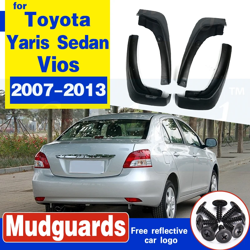 For Toyota Yaris Sedan Vios Limo Belta Mud Flaps 2007-2013 Mudflaps Splash Guards Mud Flap Mudguards Fender 2008 2009 2010 2011