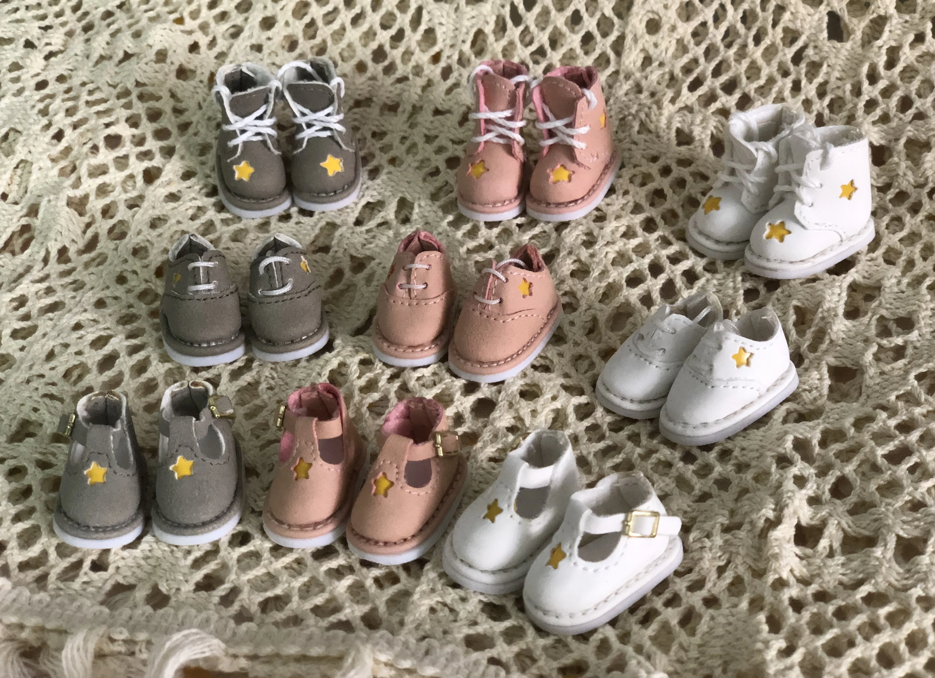 New Monst doll shoes ob24 whole body small cloth holala baby shoes high-top lace up star shoes bjd accessories