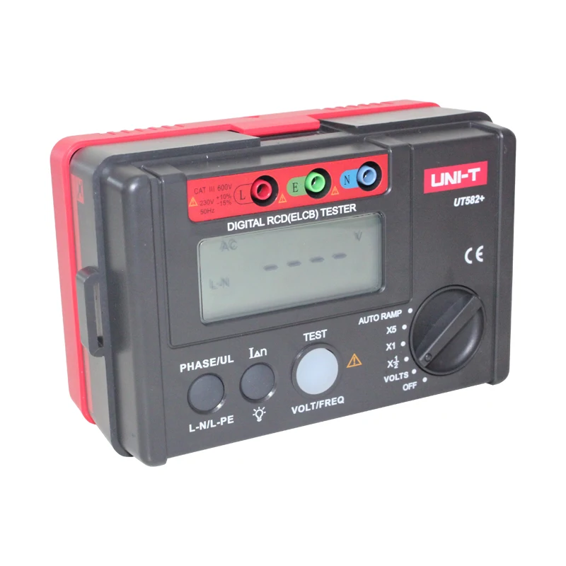 جهاز اختبار UNI-T UT582+ الرقمي RCD (ELCB). اختبار ذاكرة الوصول العشوائي التلقائي / اختبار الجهد والتردد