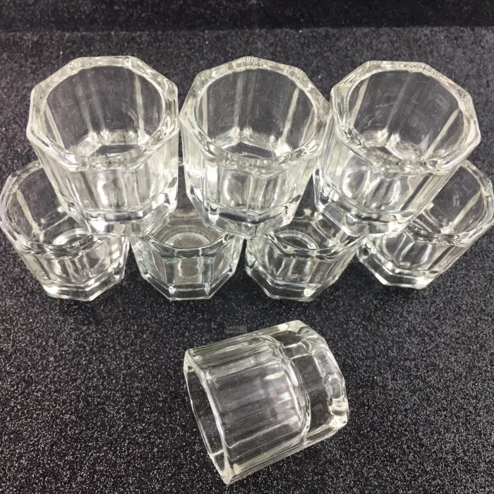 2Pcs Nail Acryl Liquid Cup Glas Crystal Bowl Cup Acryl Poeder Houder Container Manicure Gereedschap