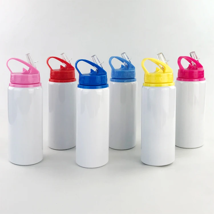600ML Blank Bottle with Straw for sublimation use(without printing)