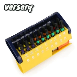 Versery 19PCS/Set S2 Screwdriver Bits Set Cross Hex and Straight Plum WIth Magnet Holder Repair Screwdriver Kit Tools