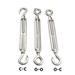 1Pcs M4 M5 M6 M8 M10 Stainless Steel 304 Adjust Chain Rigging Hooks & Eye Turnbuckle Wire Rope Tension Device Line Oc Oo Cc Type