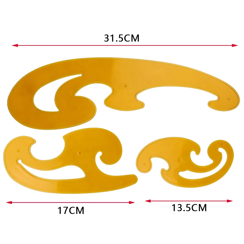 3PCS Cloud Ruler Drawing Curve Board Cloud Shape Ruler Suit Costume Design Comic Tool Three-Piece