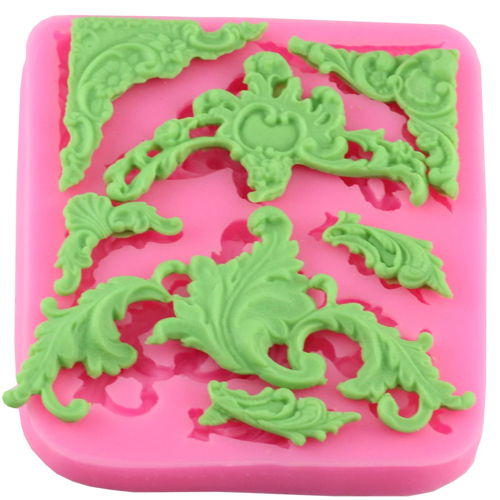 

2pcs/lot European Style Embossed Fondant Silicone Mold Chocolate Cake Mold Gum Paste Molds DIY Baking Gadgets