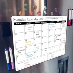 Magnetic Monthly Weekly Planner Calendar Table Dry Erase Whiteboard Blackboard Fridge Sticker Message Board Menu